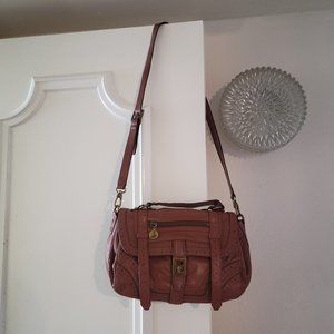 Sam Edelman Brown Leather Satchel; Southwest Rustic Brown Leather Handbag Purse
